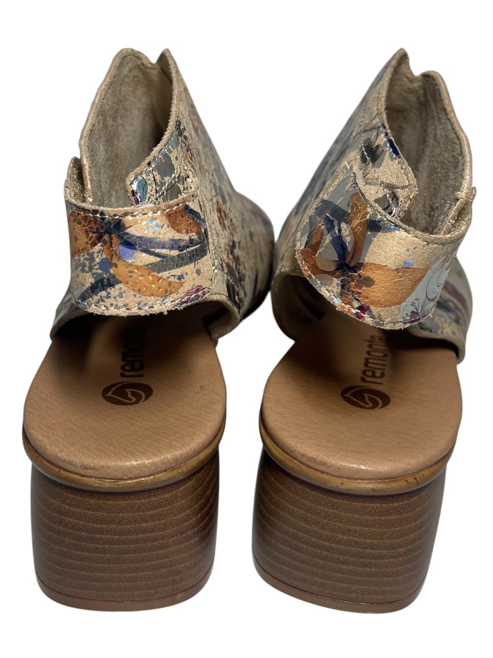 Remonte Sling Luxury Floral Butterflies Leather Sandals Us 9 Women's EU 40 Rare - Picture 12 of 13